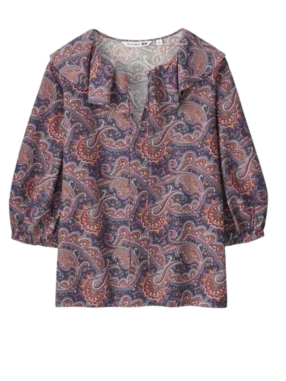 JW Anderson x Uniqlo paisley print ruffle neck blouse size L excellent condition